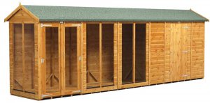 Power 20x4 Apex Summer House with 6ft Side Store